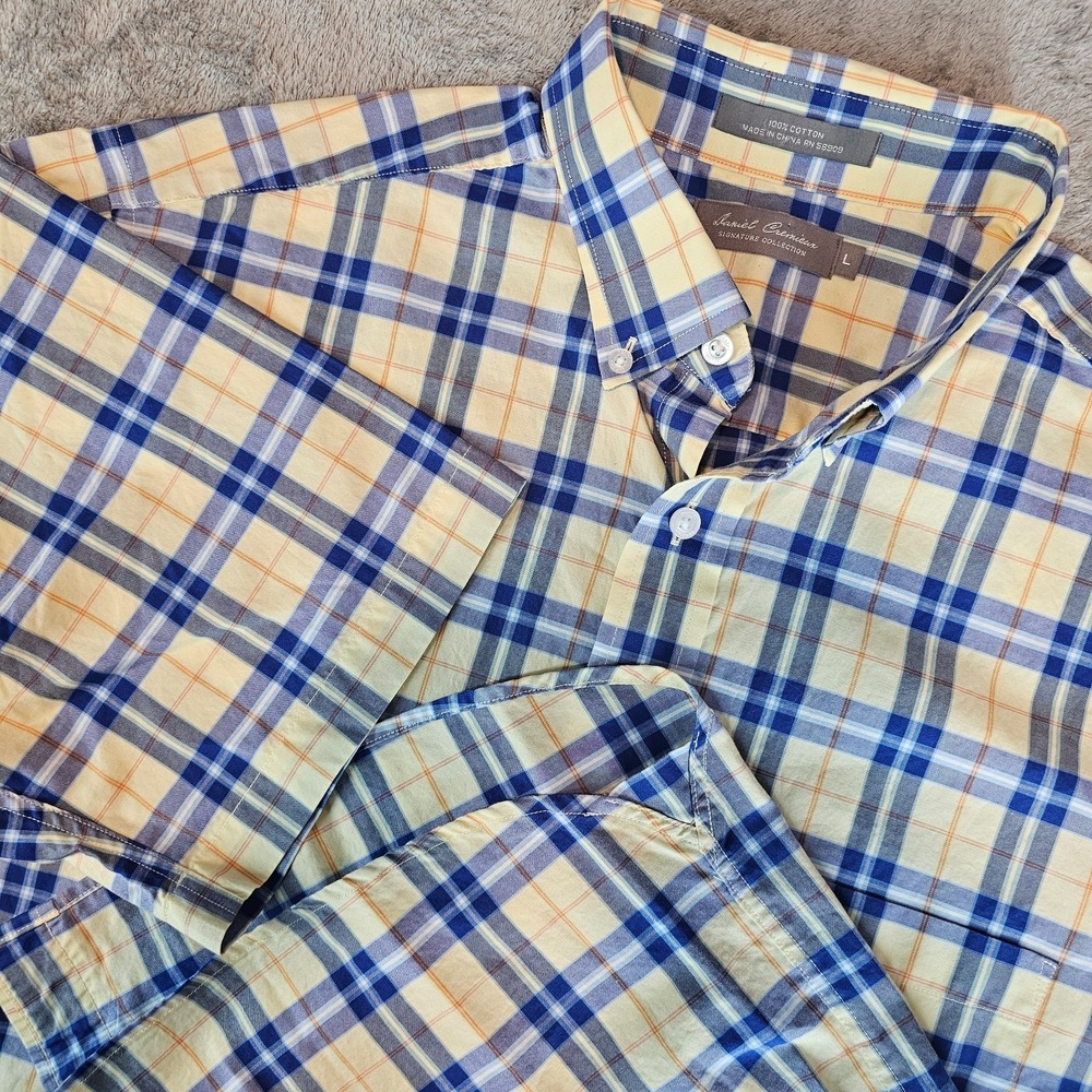 Men's Large Daniel Cremieux Signature Collection Short Sleeve Button Front Shirt
